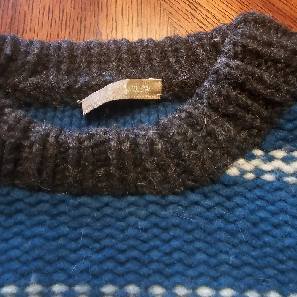 J. Crew Blue Green Striped Crewneck Sweater - Picture 4 of 4